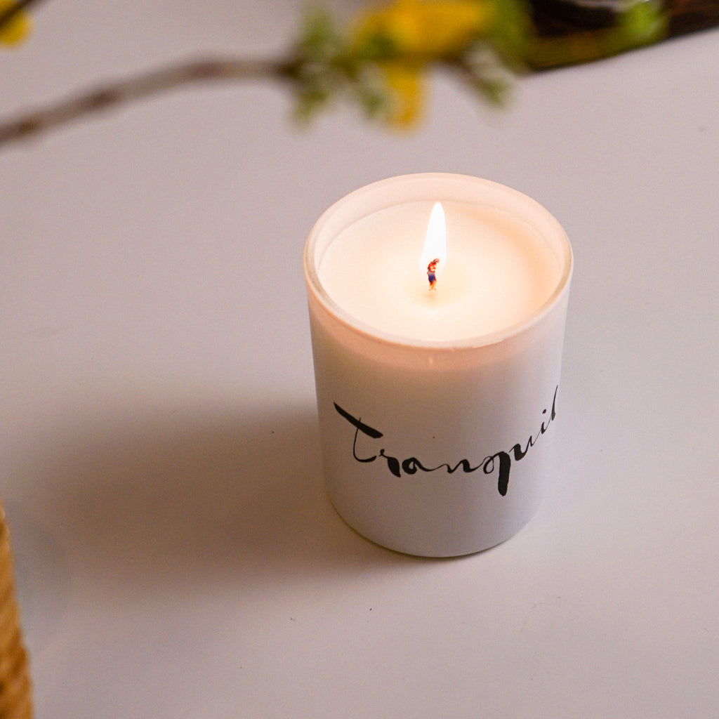 Hand poured natural wax candles. Scented with relaxing essential oils. 100% Natural. Hand poured in England.