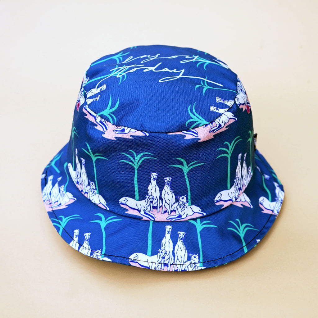 Greyhound bucket hat. Cool and stylish. Perfect for the beach, park and holiday.